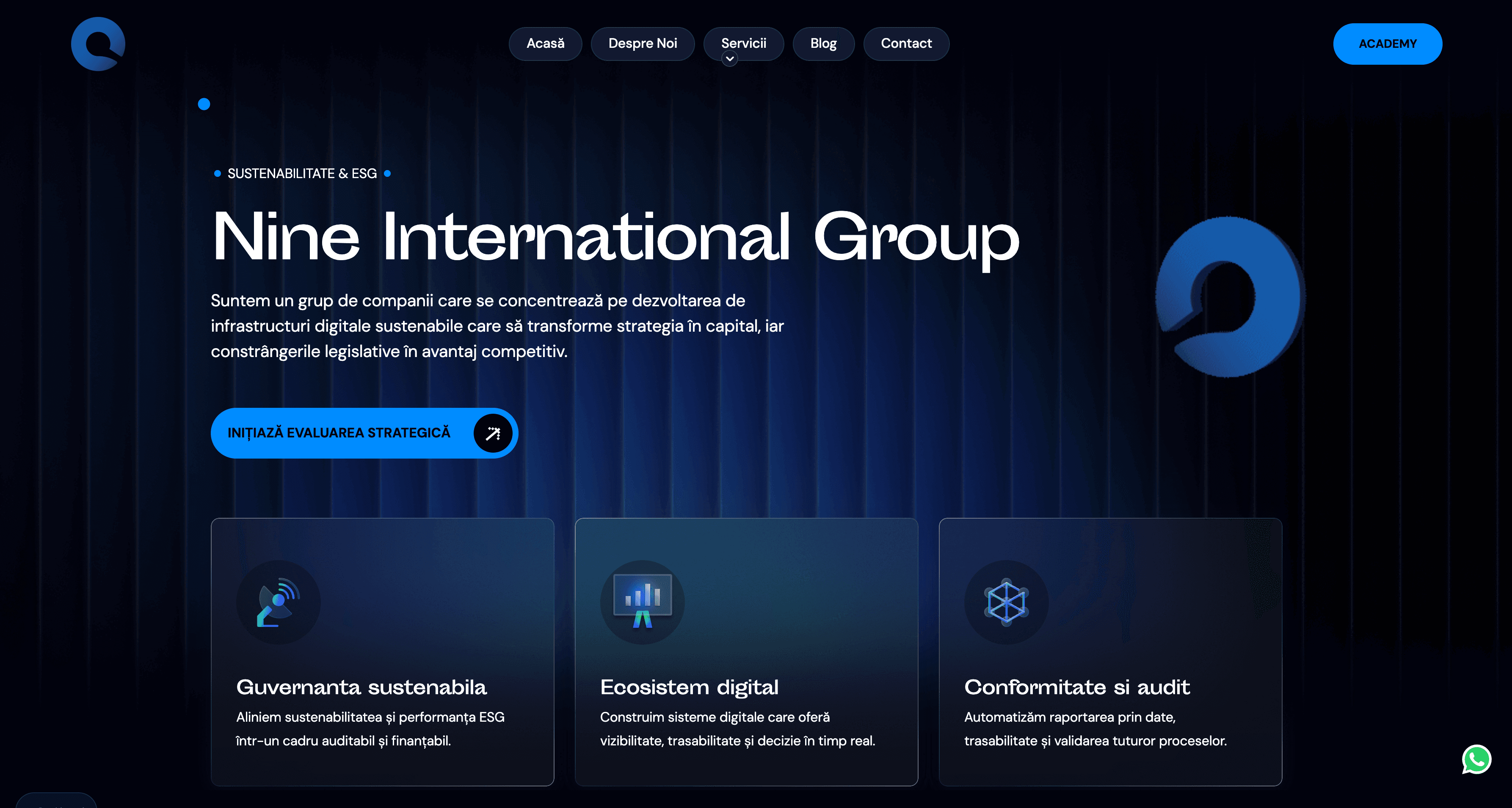 Nine International Group sustainability & ESG platform homepage